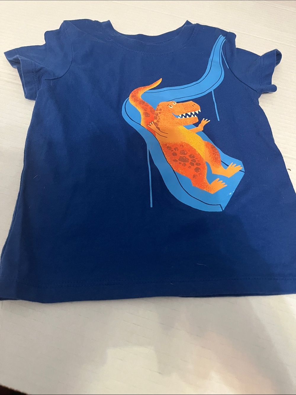 Cat & Jack Navy Blue Tee with Orange Dinosaur Graphic